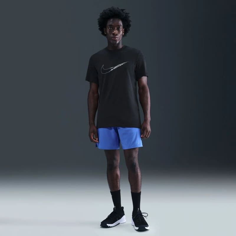 Pánske tréningové tričko s krátkym rukávom NIKE M NK DF TEE HBR BLACK WHITE 5