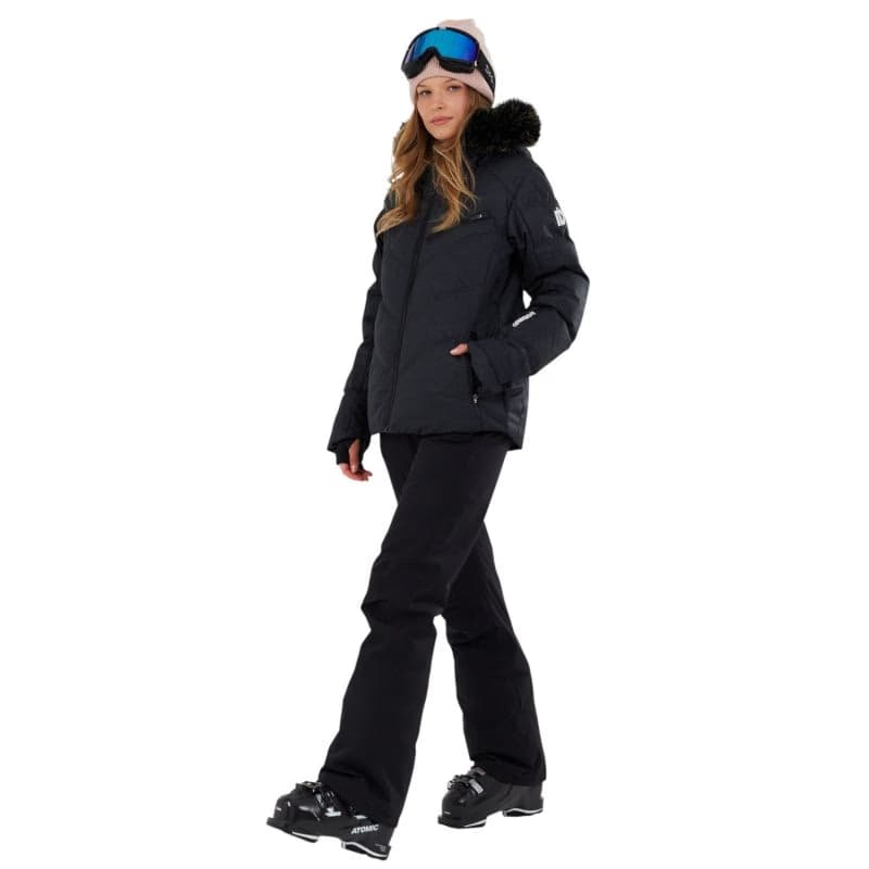 Dámska lyžiarska bunda FUNDANGO Elyra Fur Padded Jacket-905- black embossed 4