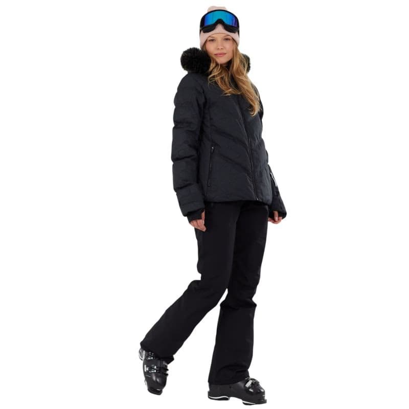 Dámska lyžiarska bunda FUNDANGO Elyra Fur Padded Jacket-905- black embossed 5