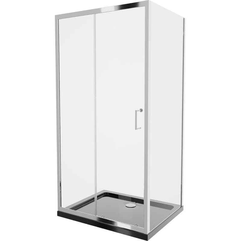 MEXEN/S - Apia Sprchovací kút 100x80, transparent, chróm + vanička so sifónom 840-100-080-01-00-4070