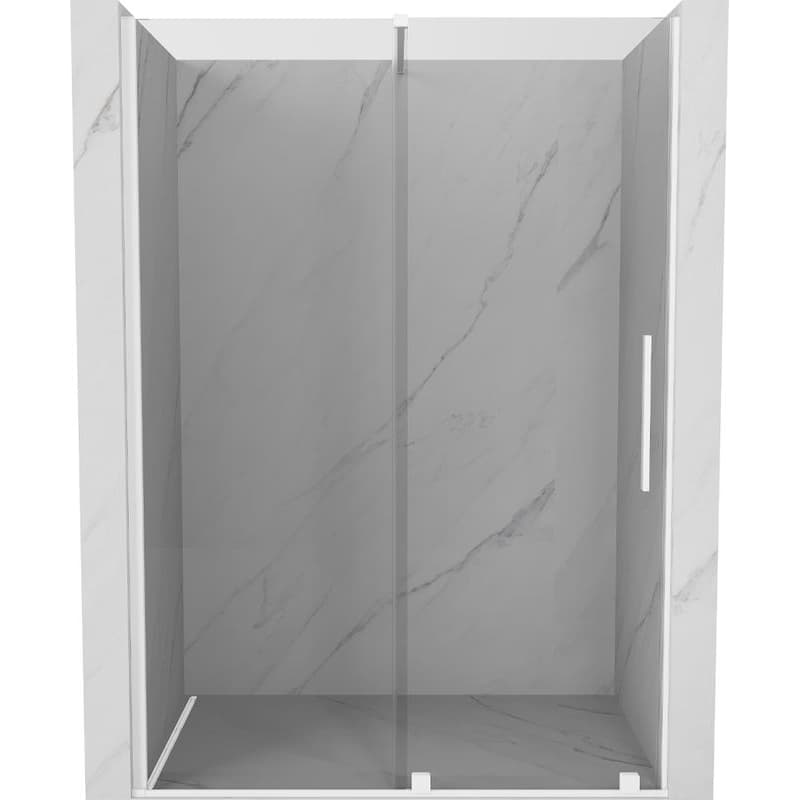 MEXEN/S - Velár posuvné sprchové dvere 140, transparent, biela 871-140-000-01-20