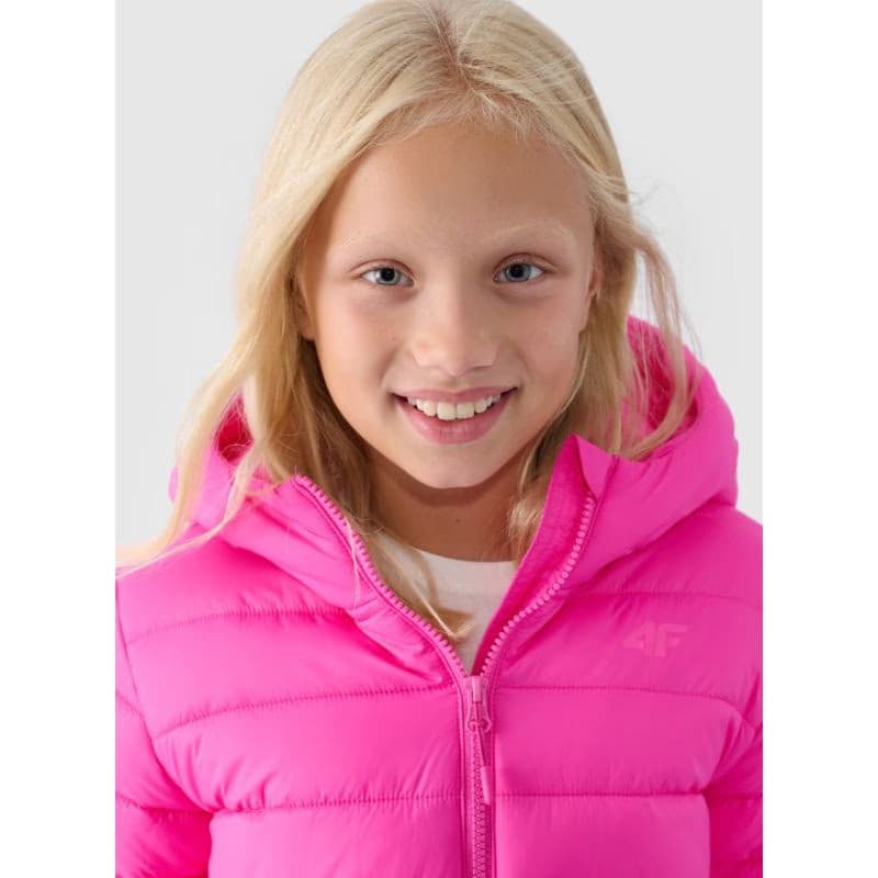 Dievčenská bunda 4F JUNIOR DOWN JACKET-JWAW24TDJAF449-55S-HOT PINK 2
