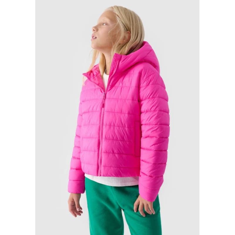 Dievčenská bunda 4F JUNIOR DOWN JACKET-JWAW24TDJAF449-55S-HOT PINK 3