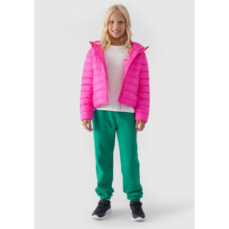 Dievčenská bunda 4F JUNIOR DOWN JACKET-JWAW24TDJAF449-55S-HOT PINK 6
