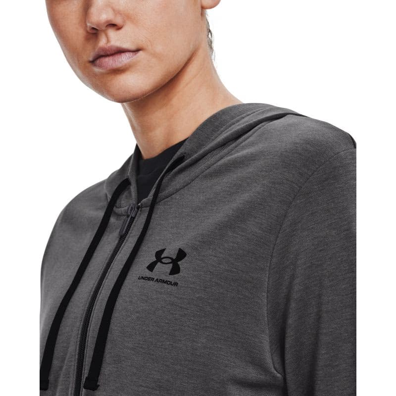 Dámska mikina so zipsom UNDER ARMOUR Rival Terry FZ Hoodie-GRY 5