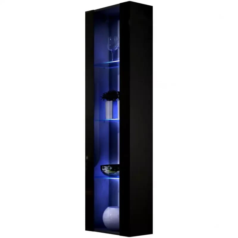 Vitrína Fly 41+Sklo čierna+LED 1