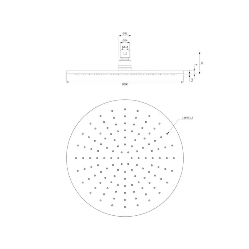 OMNIRES - SLIMLINE dažďová sprcha, o30 cm chróm /CR/ WG130CR 4
