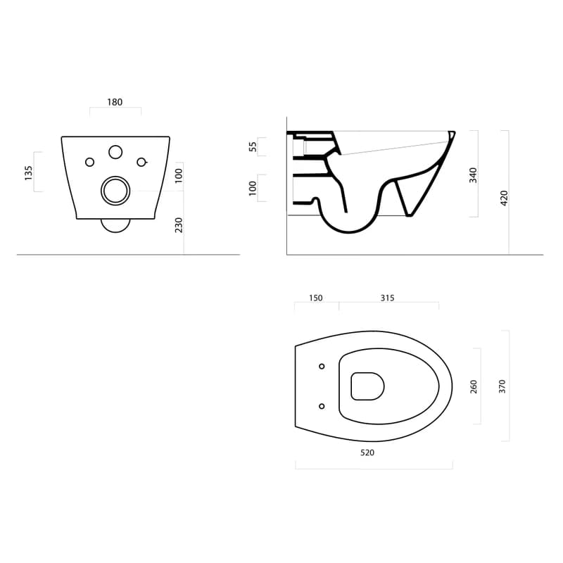 GSI - MODO závesná WC misa, Swirlflush, 37x52cm, čierna dual-mat 981626 3