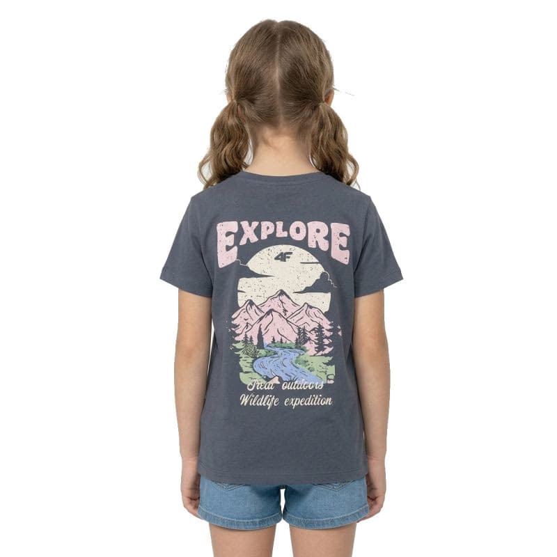 Dievčenské tričko s krátkym rukávom 4F JUNIOR TSHIRT F2886-22S-ANTHRACITE 2