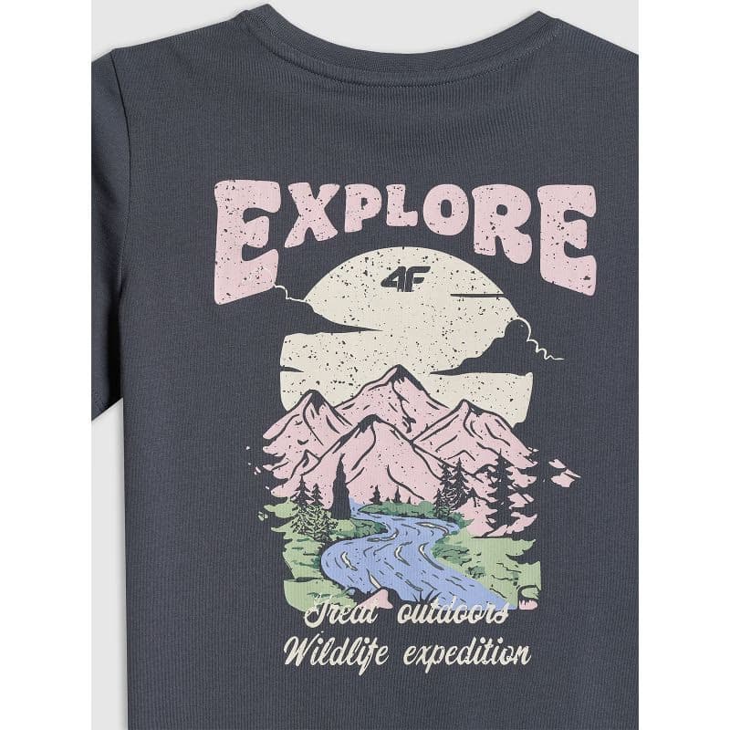 Dievčenské tričko s krátkym rukávom 4F JUNIOR TSHIRT F2886-22S-ANTHRACITE 5