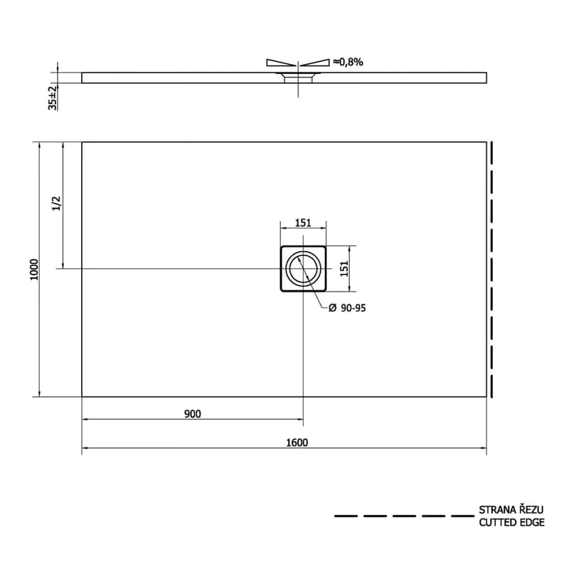POLYSAN - FLEXIA sprchová vanička z liateho mramoru s možnosťou úpravy rozmeru 160x100cm 72920 2