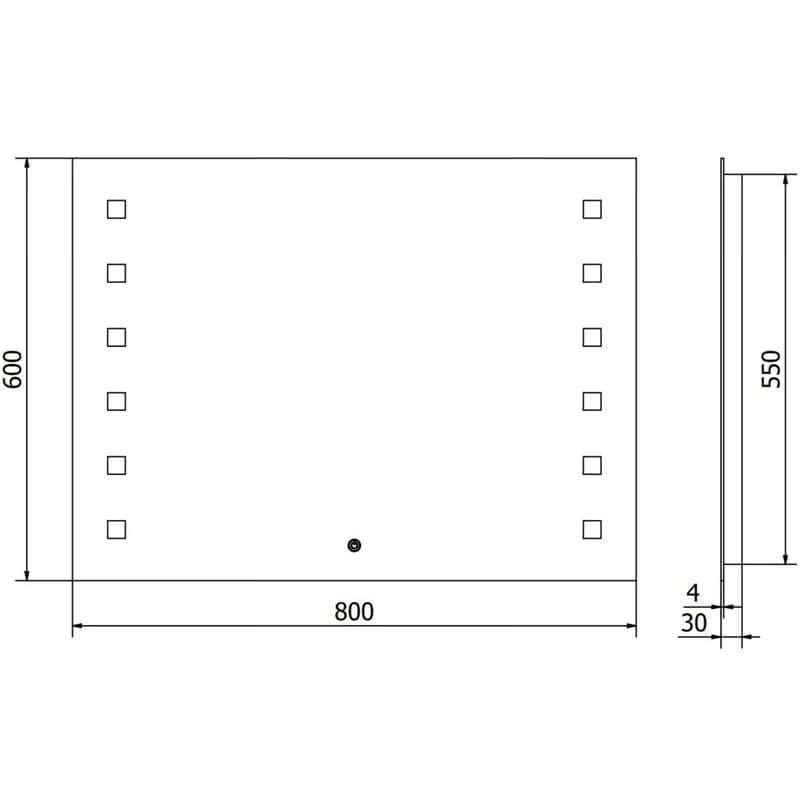 MEXEN - Ner zrkadlo s osvetlením 80 x 60, LED 600 9809-080-060-611-00 6