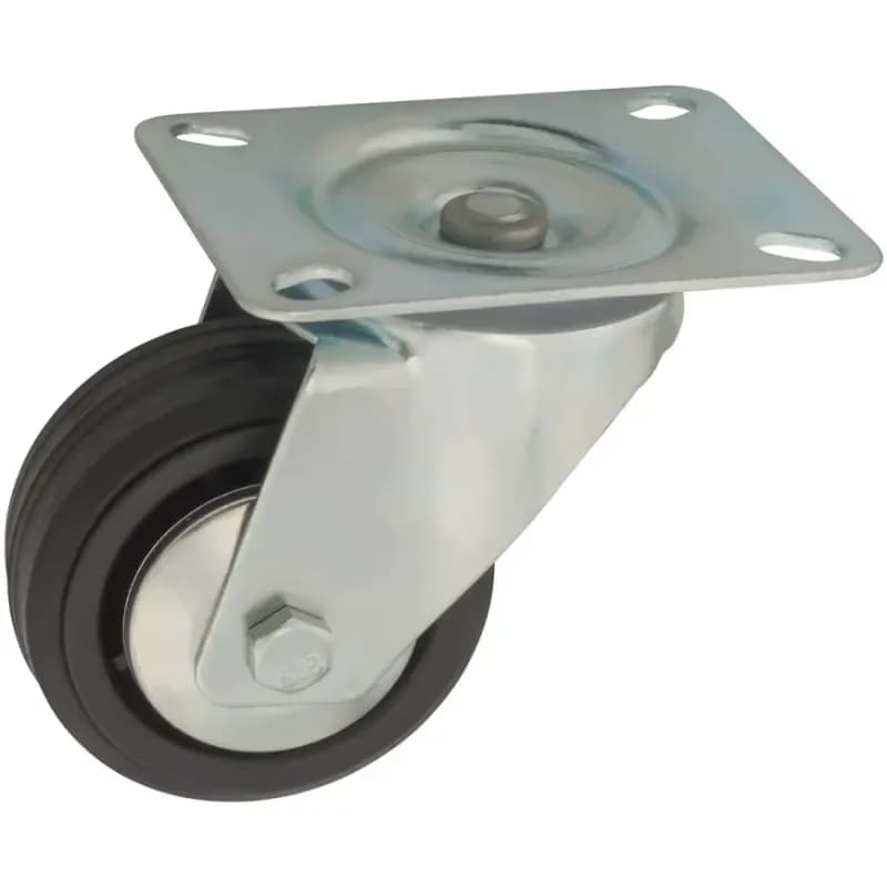 Pojazdné koliesko, čierne koleso 80 mm/80 kg, otočná doska