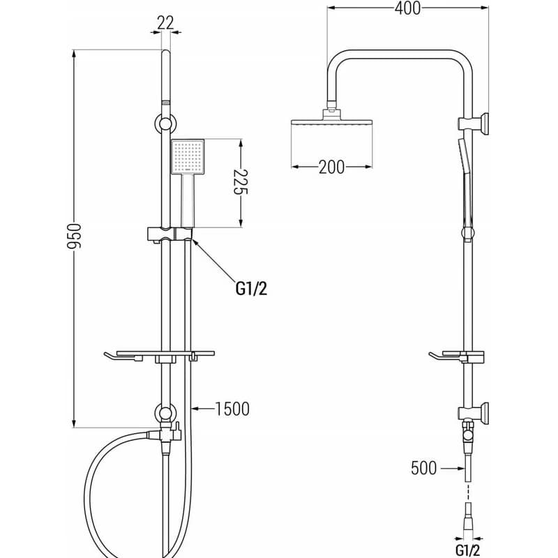 MEXEN/S - T45 chróm sprchový stĺp 798454593-00 2