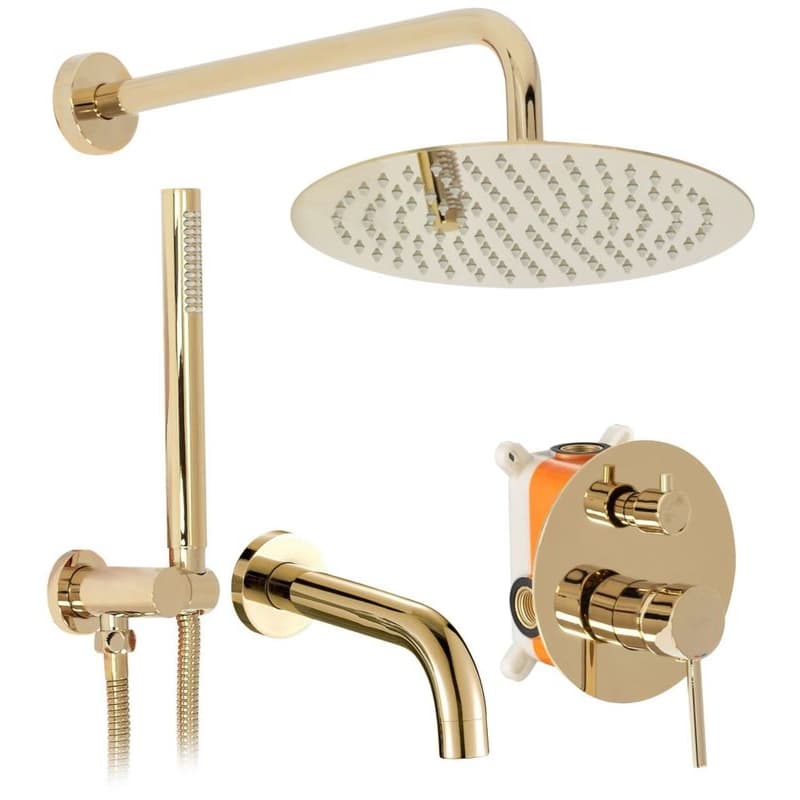 REA REA - Podomietkový vaňový a sprchový set Lungo zlatý + box REA-P4125 1