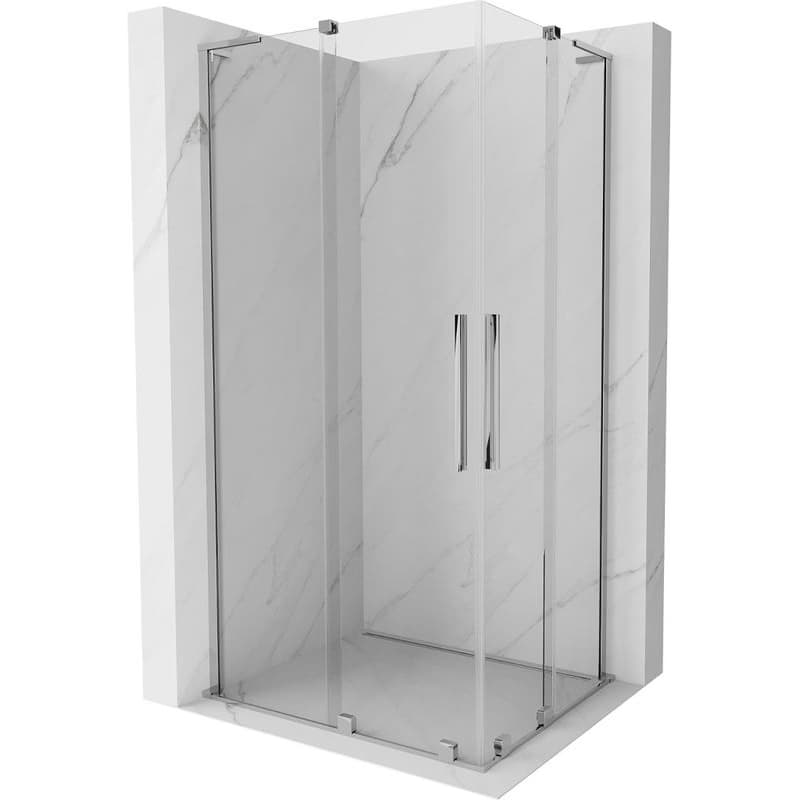 MEXEN/S - Velar L Duo sprchovací kút, posuvné dvere 90 x 80, transparent, chróm 871-090-080-02-03-01