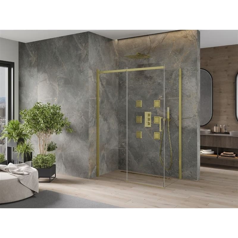 MEXEN/S - OMEGA sprchovací kút 130x70, transparent, zlatá 825-130-070-50-00 2