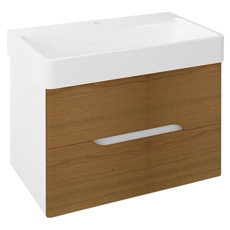 SAPHO - MEDIENA umývadlová skrinka 76x51x48,5cm, biela matná/dub natural MD082