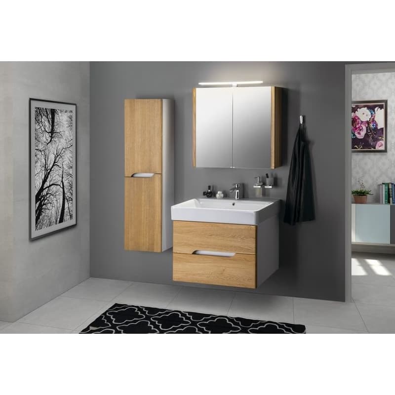 SAPHO - MEDIENA umývadlová skrinka 76x51x48,5cm, biela matná/dub natural MD082 3