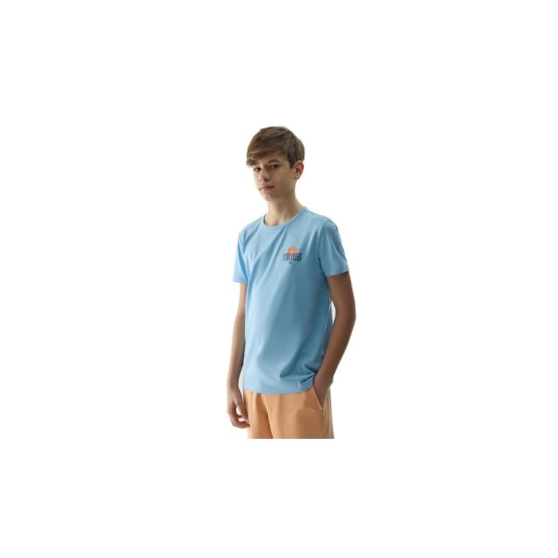 Chlapčenské tričko s krátkym rukávom 4F JUNIOR TSHIRT-4FJWSS24TTSHM1136-34S-LIGHT BLUE 1