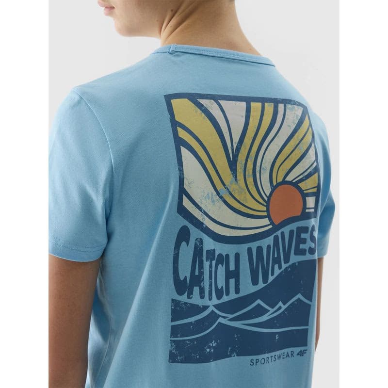 Chlapčenské tričko s krátkym rukávom 4F JUNIOR TSHIRT-4FJWSS24TTSHM1136-34S-LIGHT BLUE 6