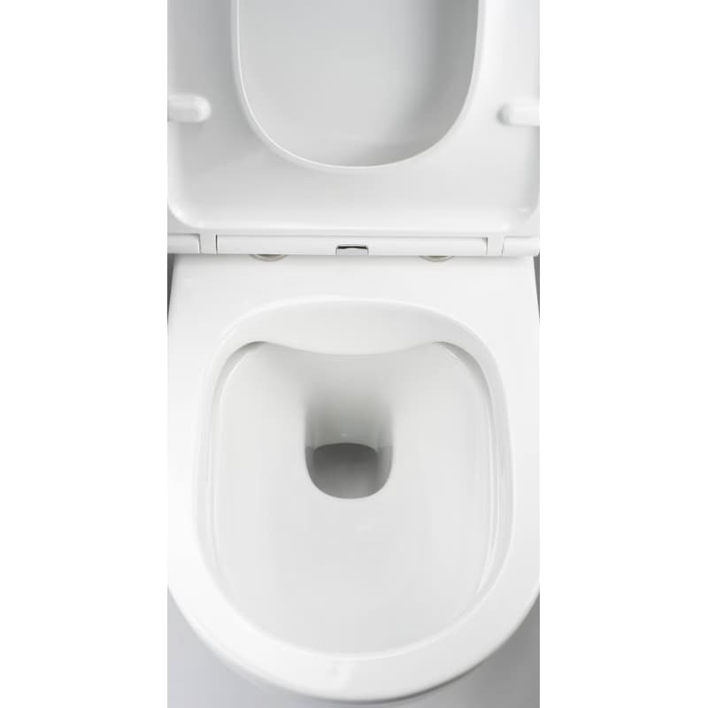 DEANTE - Okrúhla biela WC misa, so sedadlom, bez okraja CGRD6ZPW 5
