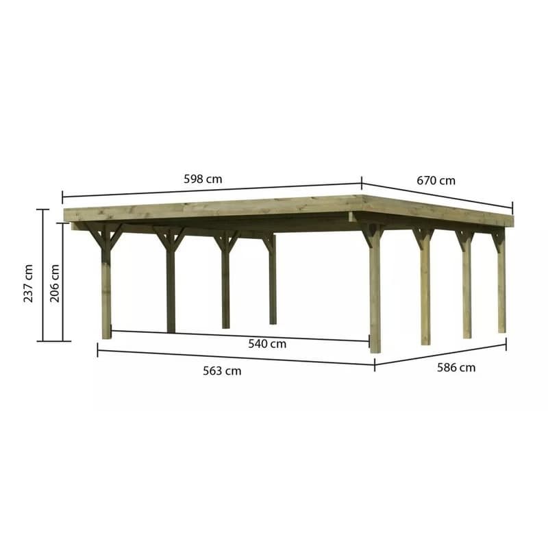 Drevený prístrešok / carport CLASSIC 2A Lanitplast 5