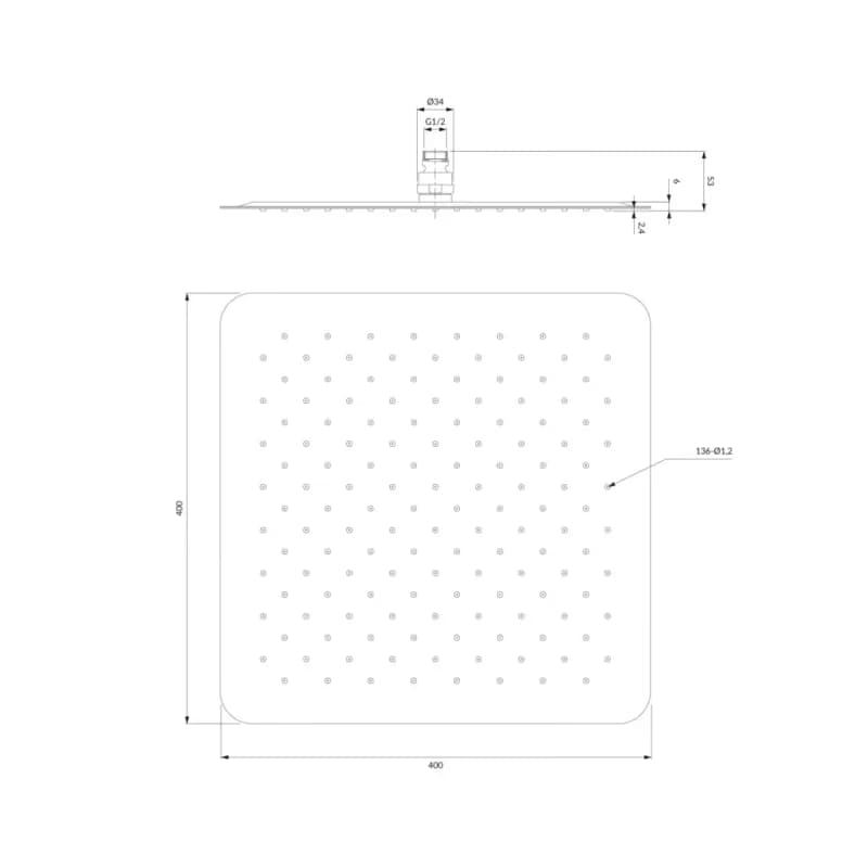 OMNIRES - ULTRA SLIMLINE dažďová sprcha, 40 x 40 cm chróm /CR/ WGU240CR 3