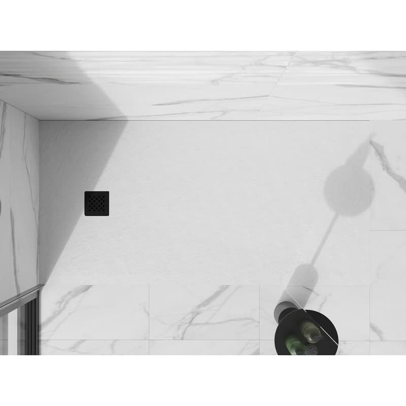 MEXEN/S - Stone+ obdĺžniková sprchová vanička 180 x 80, biela, mriežka čierna 44108018-B 4