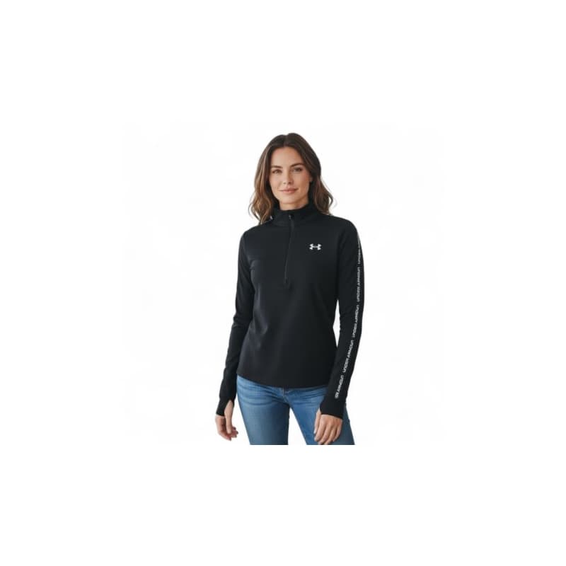 Dámska tréningová mikina s 1 2 zipsom UNDER ARMOUR UA Tech WM Tape Half Zip-BLK