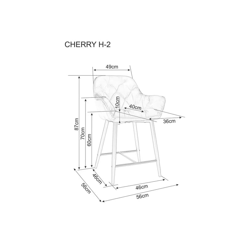 Signal Barová stolička CHERRY H-2 Velvet | sivá 3