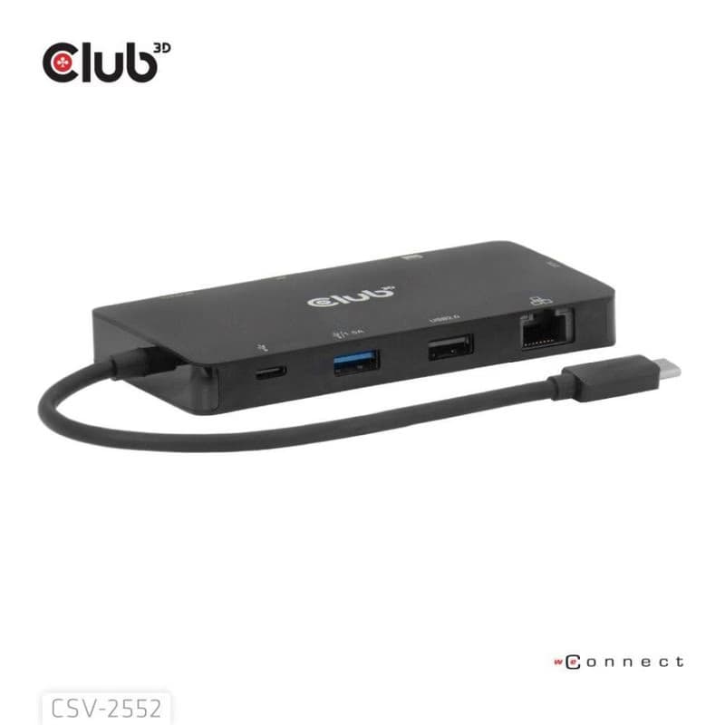 Club3D Dokovacia stanica USB-C 9v1, 2xHDMI, 1xUSB-C, 1xUSB-C PD, 2xUSB, 1xRJ45, microSD/SD, čierna 4