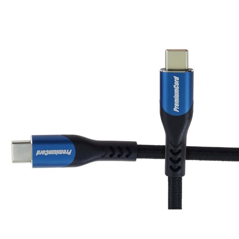 PremiumCord USB-C kábel (USB 3.2 GEN 2x2, 5A, 100W, 20Gbit/s) 0, 5m, bavlnený oplet 4