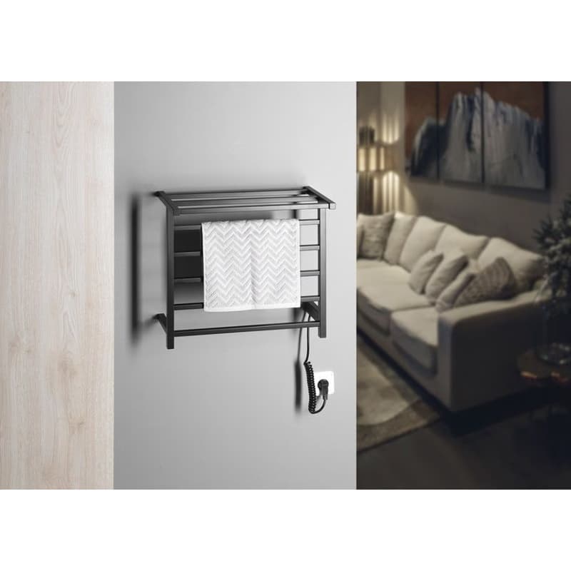 SAPHO - ELZOR elektrický sušiak uterákov 500x470 60 W, čierna mat EB510 3