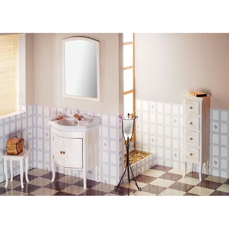 SAPHO - RETRO zrkadlo zrkadlo v drevenom ráme 65x91cm, starobiela 1685 2