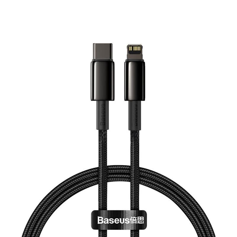 Baseus Tungsten Gold rýchlonabíjací / dátový kábel USB-C na Lightning PD 20W 2m, čierna 1