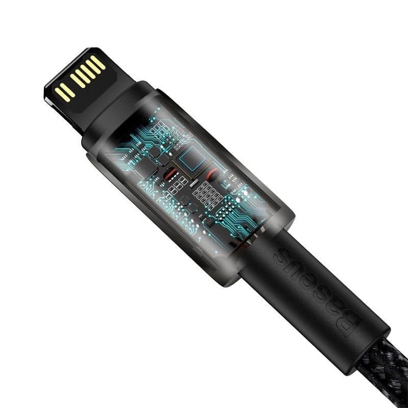 Baseus Tungsten Gold rýchlonabíjací / dátový kábel USB-C na Lightning PD 20W 2m, čierna 6