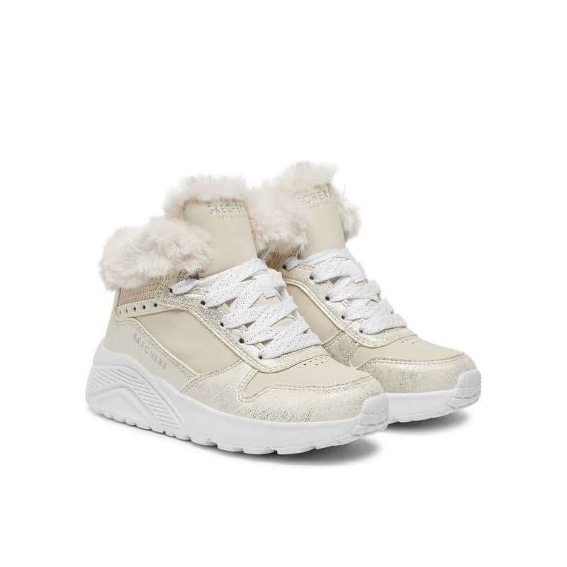 Dievčenské členkové zimné topánky SKECHERS Uno Lite Comfurt Collar natural 2