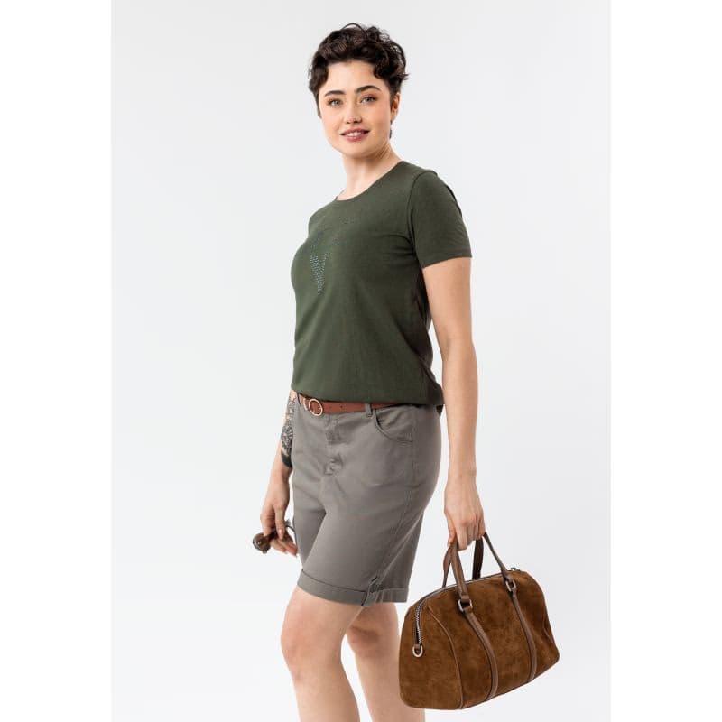 Dámske tričko s krátkym rukávom VOLCANO T-LETTE-KHAKI 3