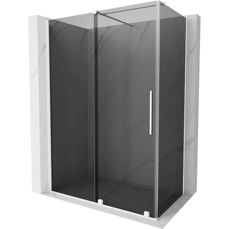 MEXEN/S - Velár sprchovací kút, posuvné dvere 130 x 70, grafit, biela 871-130-070-41-20 1
