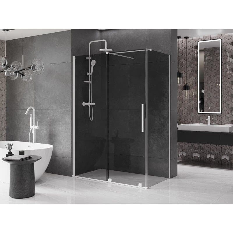 MEXEN/S - Velár sprchovací kút, posuvné dvere 130 x 70, grafit, biela 871-130-070-41-20 2