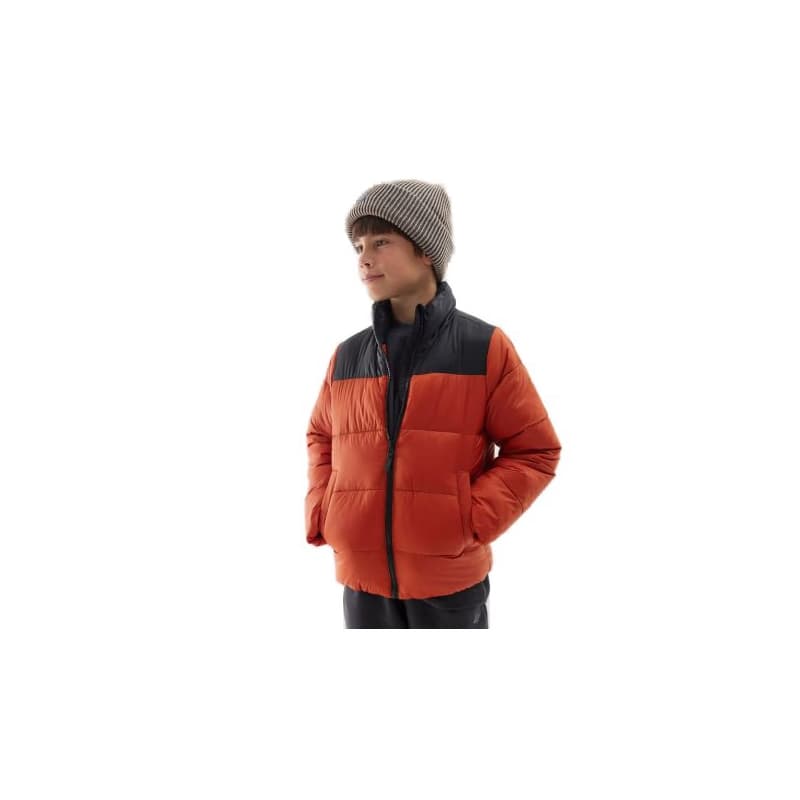 Chlapčenská bunda 4F JUNIOR DOWN JACKET-JWAW24TDJAM461-61S-DARK RED