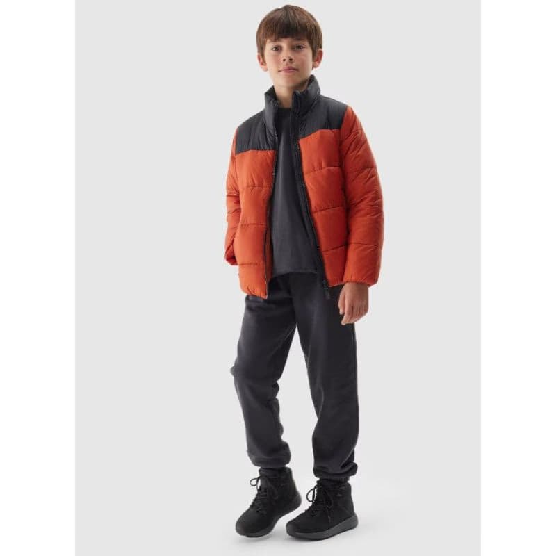 Chlapčenská bunda 4F JUNIOR DOWN JACKET-JWAW24TDJAM461-61S-DARK RED 4