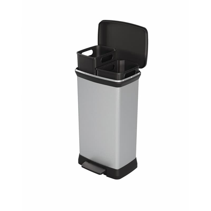 CURVER Odpadkový kôš DECO BIN DUO 23L+23L | strieborná 1
