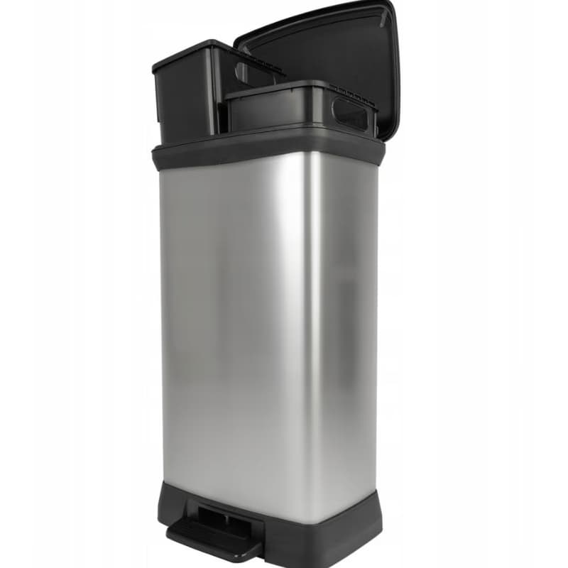 CURVER Odpadkový kôš DECO BIN DUO 23L+23L | strieborná 2