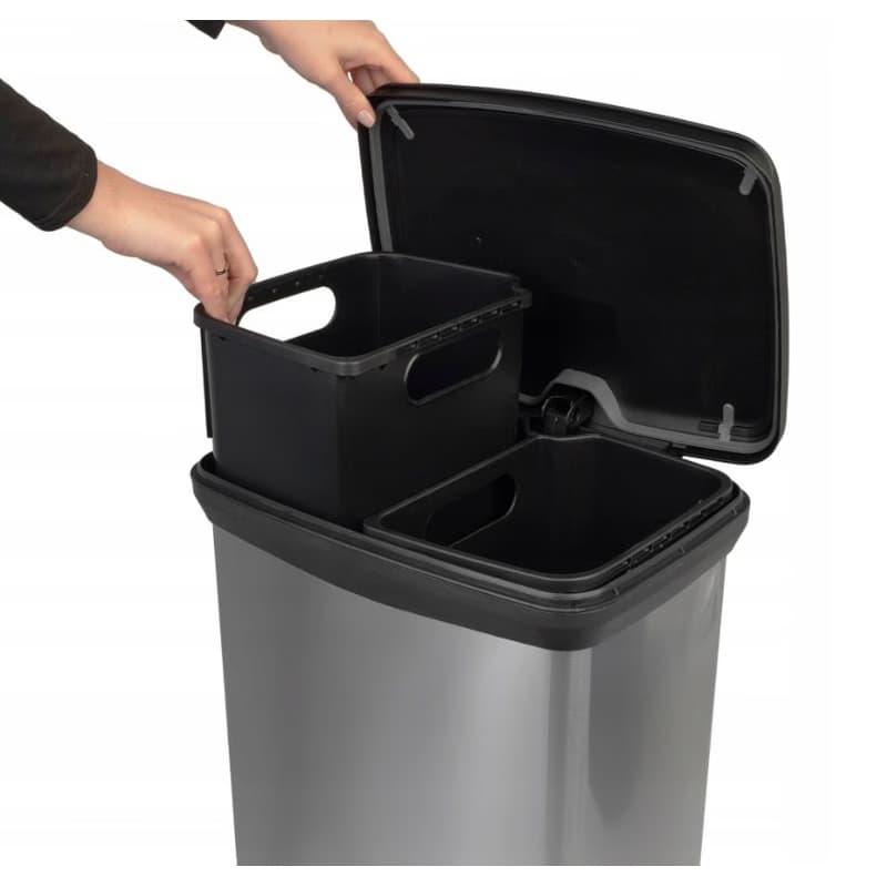 CURVER Odpadkový kôš DECO BIN DUO 23L+23L | strieborná 3