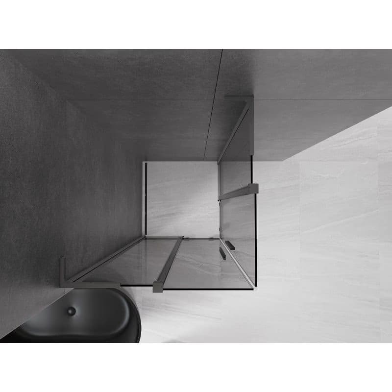 MEXEN/S - Velar L Duo sprchovací kút, posuvné dvere 80 x 80, grafit, grafit metal 871-080-080-02-43-95 6