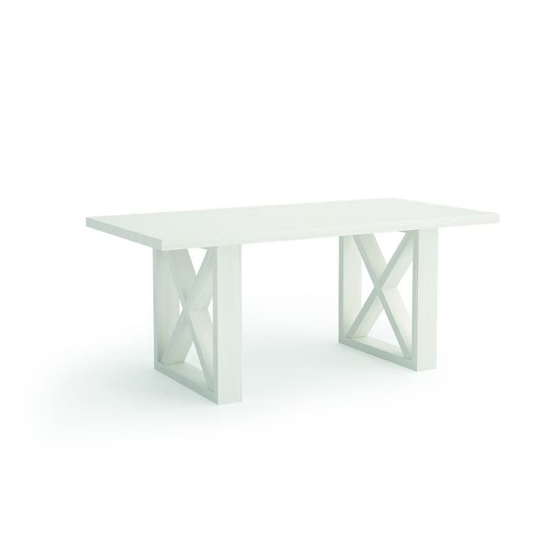 Estila Luxusný moderný obdĺžnikový jedálenský stôl Cerdena z masívu s dvomi rámovými nohami s výstuhou v tvare X 160-180-200 cm 1