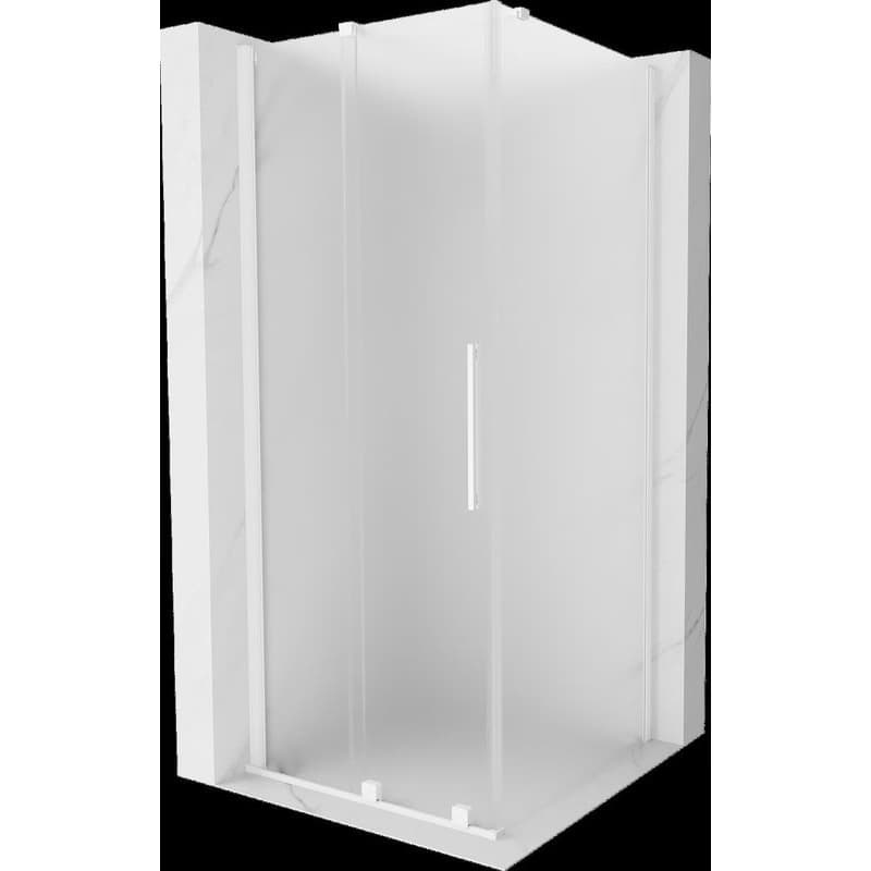 MEXEN/S - Velár sprchovací kút, posuvné dvere 90 x 90, dekor, biela 871-090-090-31-20 1