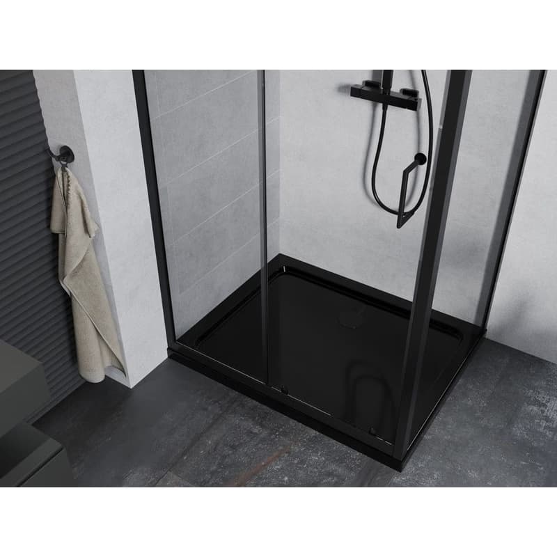 MEXEN/S - Apia Sprchovací kút 130x80, transparent, čierna + vanička so sifónom 840-130-080-70-00-4070B 4